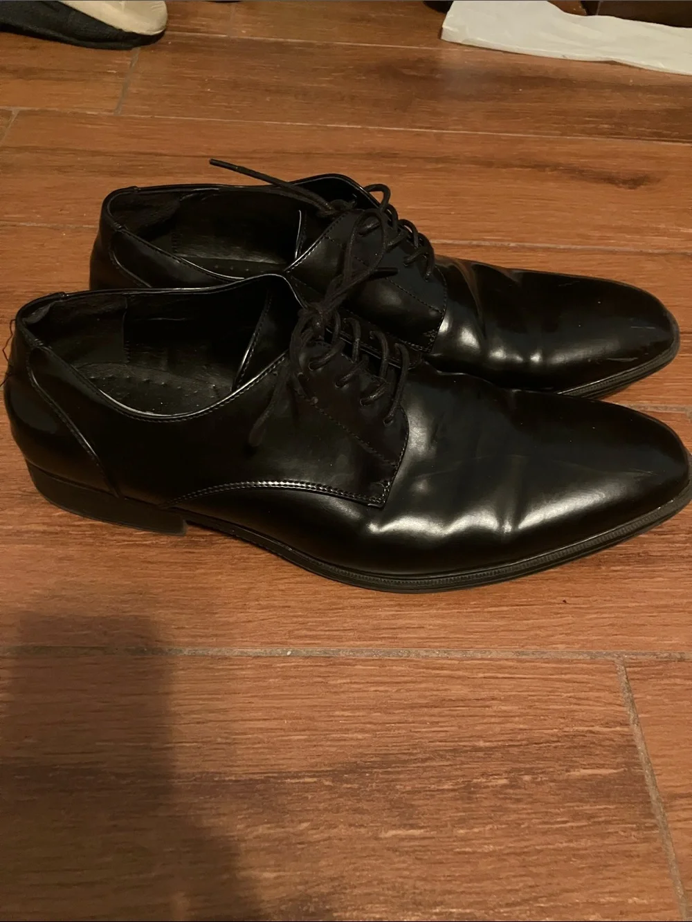 Unlisted Men’s Black Patent Lace-Up Oxfords Size 10 Gently Used